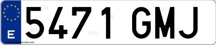 Ejemplo de matrícula española 5471 GMJ
