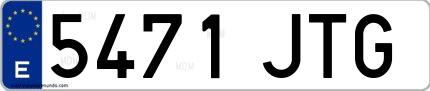 Ejemplo de matrícula española 5471 JTG