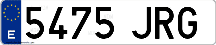 Ejemplo de matrícula de coche ordinaria 5475 JRG