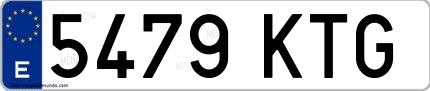 Ejemplo de matrícula española 5479 KTG