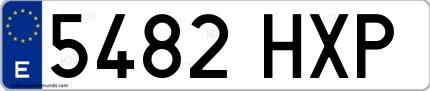 Ejemplo de matrícula española 5482 HXP