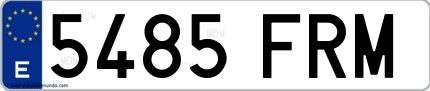 Ejemplo de matrícula española 5485 FRM