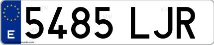 Ejemplo de matrícula española 5485 LJR