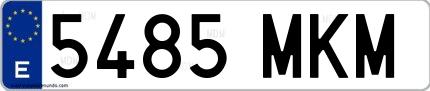 Ejemplo de matrícula española 5485 MKM