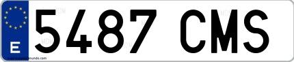 Ejemplo de matrícula española 5487 CMS