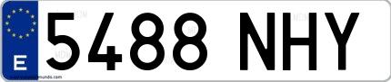 Ejemplo de matrícula española 5488 NHY