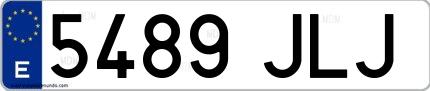 Ejemplo de matrícula española 5489 JLJ