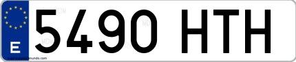 Ejemplo de matrícula española 5490 HTH