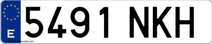 Ejemplo de matrícula española 5491 NKH