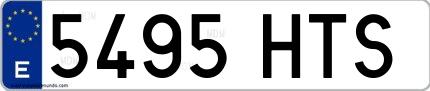 Ejemplo de matrícula española 5495 HTS