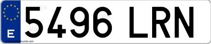 Ejemplo de matrícula española 5496 LRN