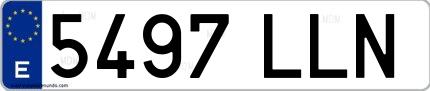 Ejemplo de matrícula española 5497 LLN
