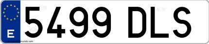 Ejemplo de matrícula española 5499 DLS