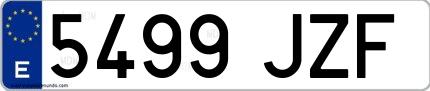 Ejemplo de matrícula española 5499 JZF