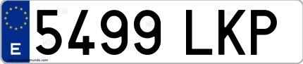 Ejemplo de matrícula española 5499 LKP