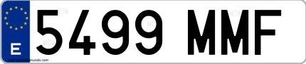 Ejemplo de matrícula española 5499 MMF