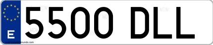Ejemplo de matrícula española 5500 DLL