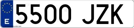 Ejemplo de matrícula española 5500 JZK