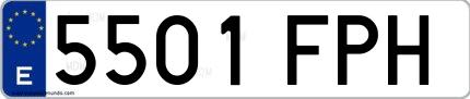 Ejemplo de matrícula española 5501 FPH