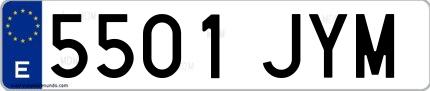 Ejemplo de matrícula española 5501 JYM
