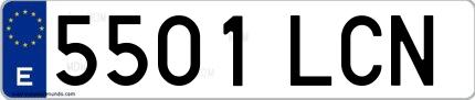 Ejemplo de matrícula española 5501 LCN