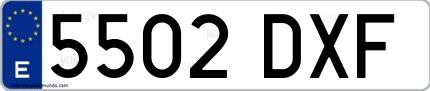 Ejemplo de matrícula española 5502 DXF