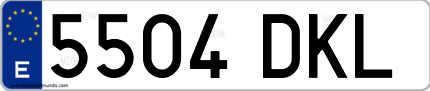 Ejemplo de matrícula de coche ordinaria 5504 DKL