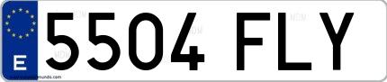 Ejemplo de matrícula española 5504 FLY