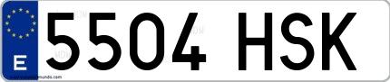 Ejemplo de matrícula española 5504 HSK