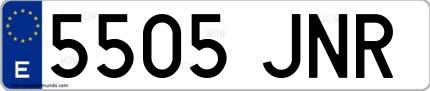Ejemplo de matrícula española 5505 JNR