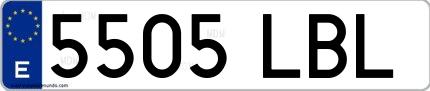 Ejemplo de matrícula española 5505 LBL