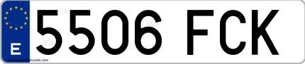Ejemplo de matrícula española 5506 FCK