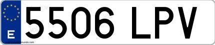 Ejemplo de matrícula española 5506 LPV