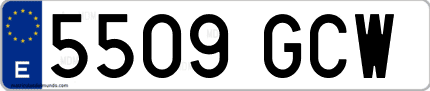 Ejemplo de matrícula de coche ordinaria 5509 GCW