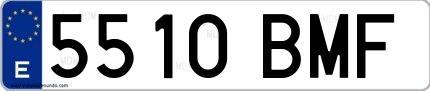 Ejemplo de matrícula española 5510 BMF