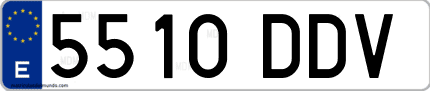 Ejemplo de matrícula de coche ordinaria 5510 DDV