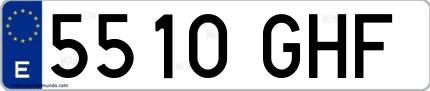 Ejemplo de matrícula española 5510 GHF