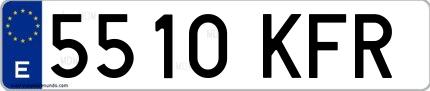Ejemplo de matrícula española 5510 KFR