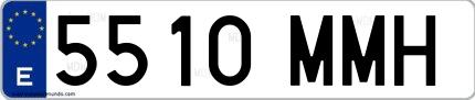 Ejemplo de matrícula española 5510 MMH