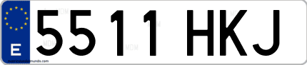 Ejemplo de matrícula de coche ordinaria 5511 HKJ