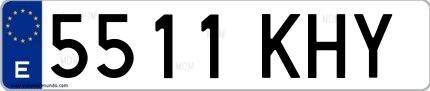Ejemplo de matrícula española 5511 KHY