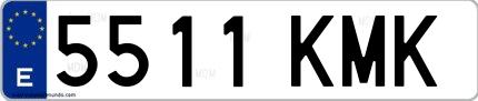 Ejemplo de matrícula española 5511 KMK