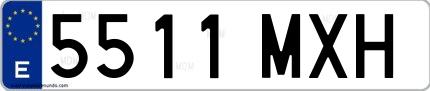 Ejemplo de matrícula española 5511 MXH