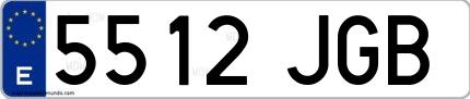 Ejemplo de matrícula española 5512 JGB