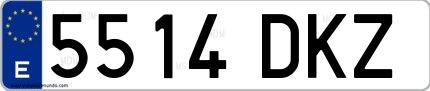 Ejemplo de matrícula española 5514 DKZ