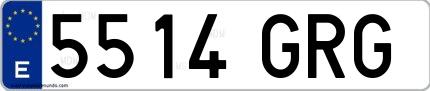 Ejemplo de matrícula española 5514 GRG