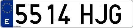 Ejemplo de matrícula española 5514 HJG