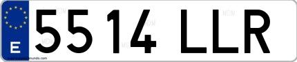 Ejemplo de matrícula española 5514 LLR