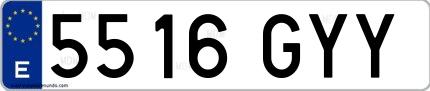 Ejemplo de matrícula española 5516 GYY