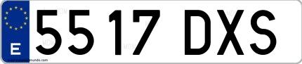 Ejemplo de matrícula española 5517 DXS